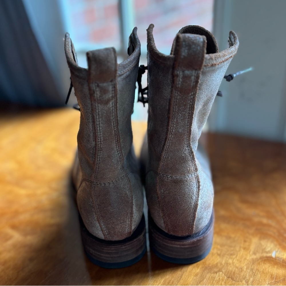 Frye Veronica Rustic Lace Up Leather Combat Boots - Picture 5 of 9